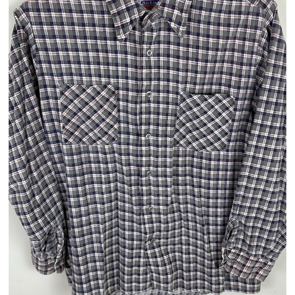 Vintage 90s Dickies Flannel Shirt / Size Medium / Long Sleeve - Picture 2 of 6